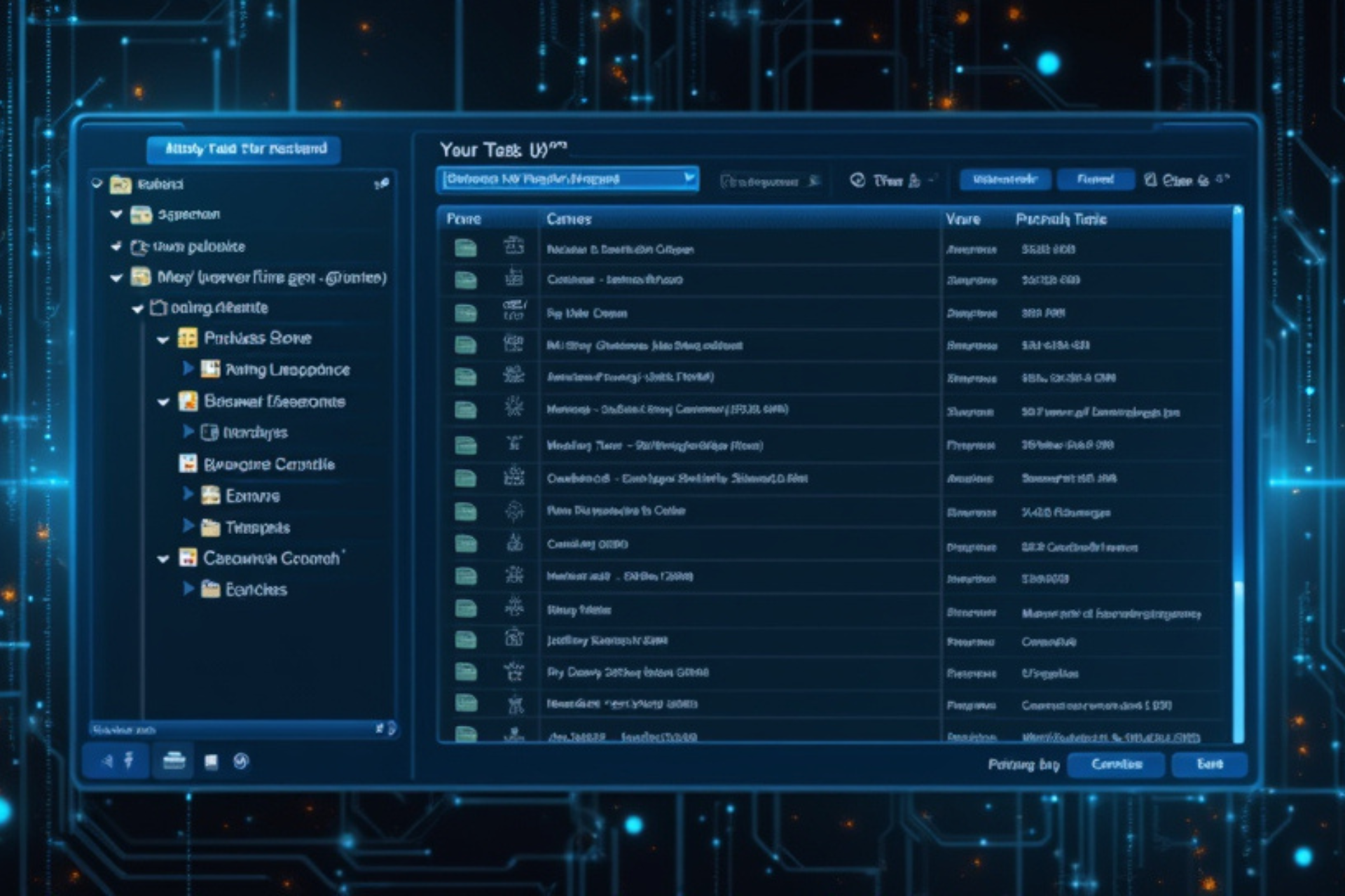 Glitch UI - VaultMaster's unique cyberpunk-inspired interface